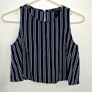 Navy blue and white cropped top